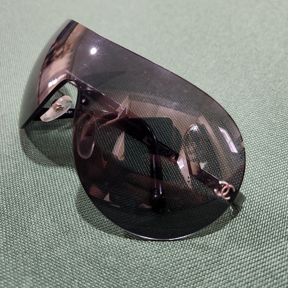 Y2k Chanel Rimless Shield Sunglasses Vintage RARE 4118 108/87 120 - Picture 1 of 7